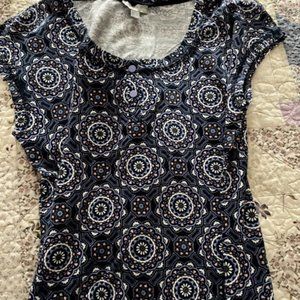 T by Talbots Jersey Knit Midi Mosaic Dress Sz PP